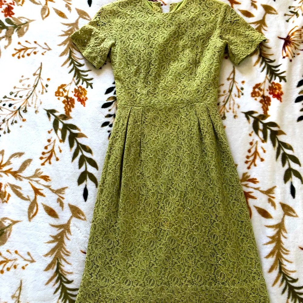 Vintage Sophisticated Dress - Size 2, Green, Lace, No tags